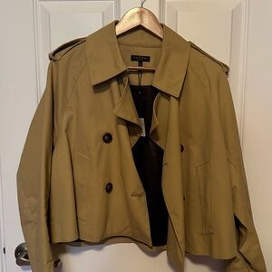 rag & bone Cropped Trench Coat in Khaki